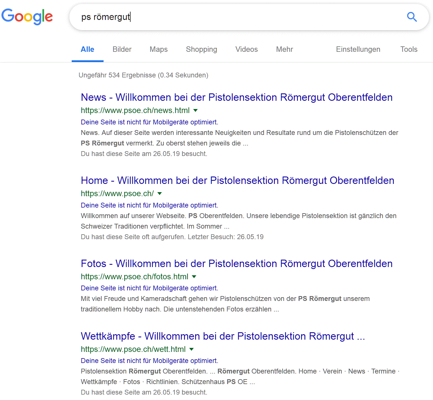 Google Suche PS Römergut